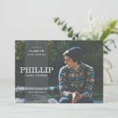 バナーグレーフォト卒業招待状 招待状 (スタンド正面)