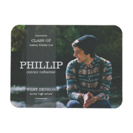 バナーグレー写真卒業のお知らせ マグネット