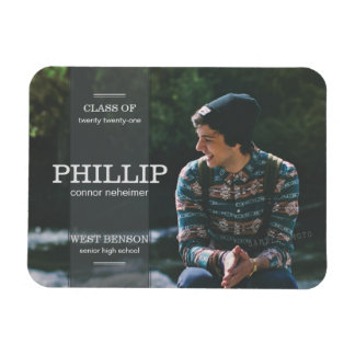 バナーグレー写真卒業のお知らせ マグネット