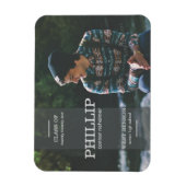 バナーグレー写真卒業のお知らせ マグネット (縦)