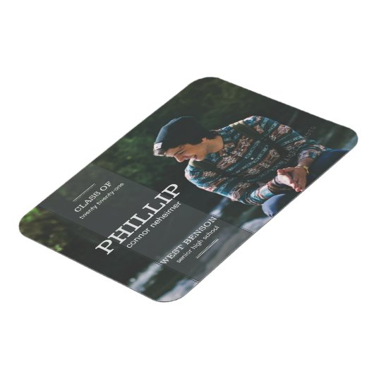 バナーグレー写真卒業のお知らせ マグネット (左側)