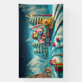 バナーサンタ北極表現聖降誕祭イブ 横断幕 (縦)