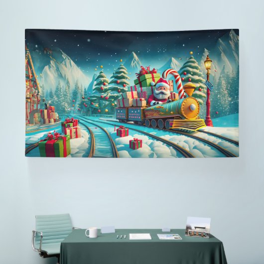 バナーサンタ北極表現聖降誕祭イブ 横断幕 (トレードショー)