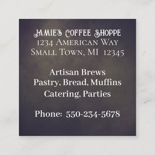 バナーチョークデザイン名刺 スクエア名刺 (裏面)