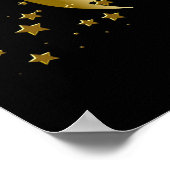 バナーバースデーパーティーお祝いブラック金ゴールド ポスター (角)