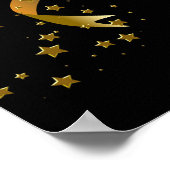 バナーバースデーパーティーお祝いブラック金ゴールド ポスター (角)