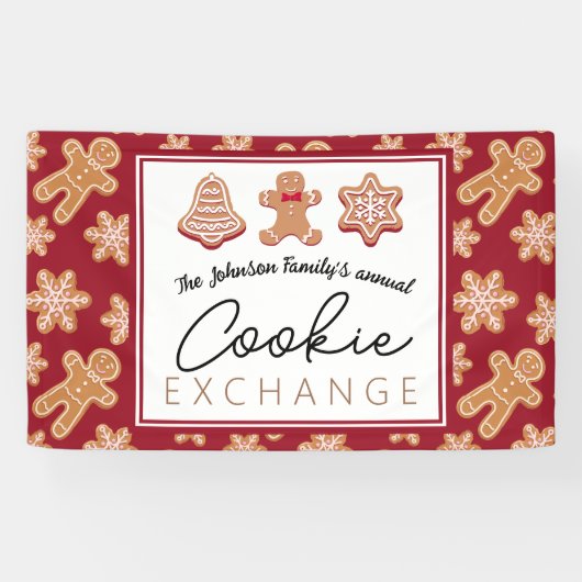 バナーパーソナライズされたクリスマスクッキー交換 横断幕 (横)