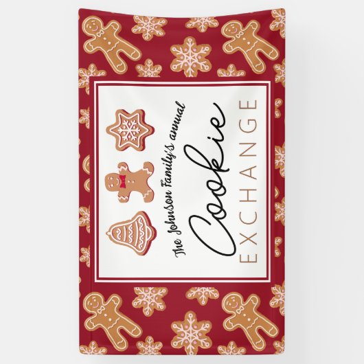バナーパーソナライズされたクリスマスクッキー交換 横断幕 (縦)