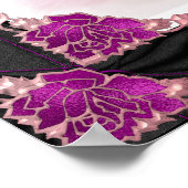 バナーフォト00th誕生日パーティピンクブラック ポスター (角)