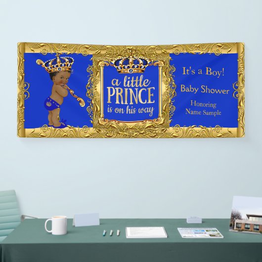 バナープリンスは彼の道を進んでいるブルー金ゴールドエスニック 横断幕 (トレードショー)