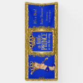 バナープリンスは彼の道を進んでいるブルー金ゴールドブロンド少年 横断幕 (縦)