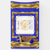 バナープリンスベビーシャワーブルー王室の金ゴールドエスニック 横断幕 (縦)