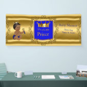 バナープリンスベビーシャワーブルー金ゴールドエスニック 横断幕 (トレードショー)