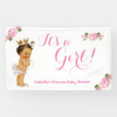 バナープリンセスベビーシャワーピンクフローラブルネット 横断幕 (横)