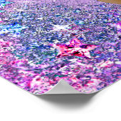 バナープリンセスベビーシャワー薄紫ティール（緑がかった色）ピンクエスニック ポスター (角)