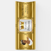 バナープリンセスベビーシャワー金ゴールドホワイトエスニック 横断幕 (縦)