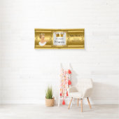 バナープリンセスベビーシャワー金ゴールドホワイトブロンドガール 横断幕 (インサイチュ)