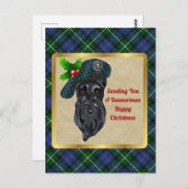 バナーマンクランバッジ&タータンチェッククリスマス ポストカード (正面/裏面)