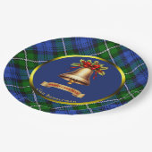 バナーマンタータンチェックパーソナライズされたクリスマス ペーパープレート (アングル)