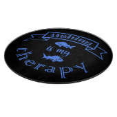 バナーリボン引用文魚釣りはセラピー カッティングボード (角)