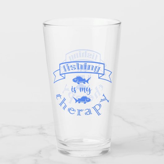バナーリボン引用文魚釣りはセラピー タンブラーグラス (裏面)