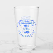 バナーリボン引用文魚釣りはセラピー タンブラーグラス (正面)