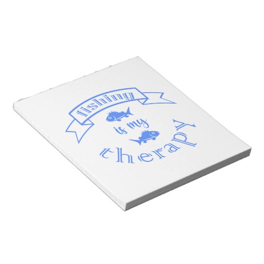 バナーリボン引用文魚釣りはセラピー ノートパッド (アングル)