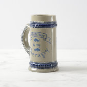 バナーリボン引用文魚釣りはセラピー ビールジョッキ (正面左)