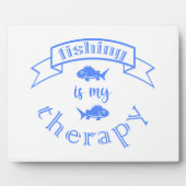 バナーリボン引用文魚釣りはセラピー フォトプラーク (正面)