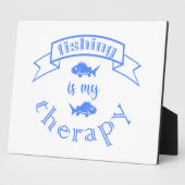 バナーリボン引用文魚釣りはセラピー フォトプラーク (側面)