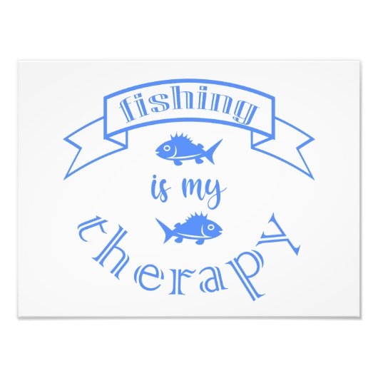 バナーリボン引用文魚釣りはセラピー フォトプリント            (正面)