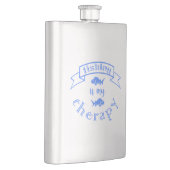 バナーリボン引用文魚釣りはセラピー フラスク (右)