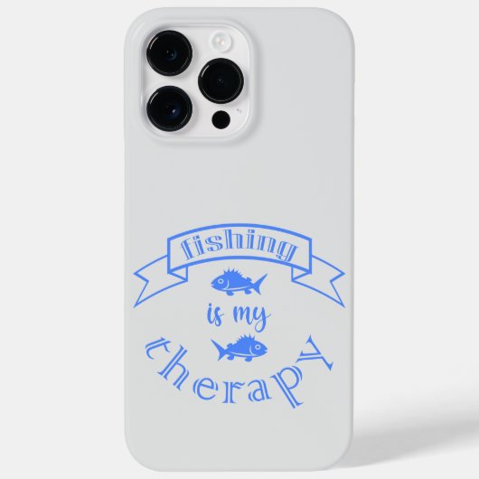 バナーリボン引用文魚釣りはセラピー Case-Mate iPhoneケース (裏面)