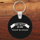 バナーリボン、会社名 キーホルダー (正面)