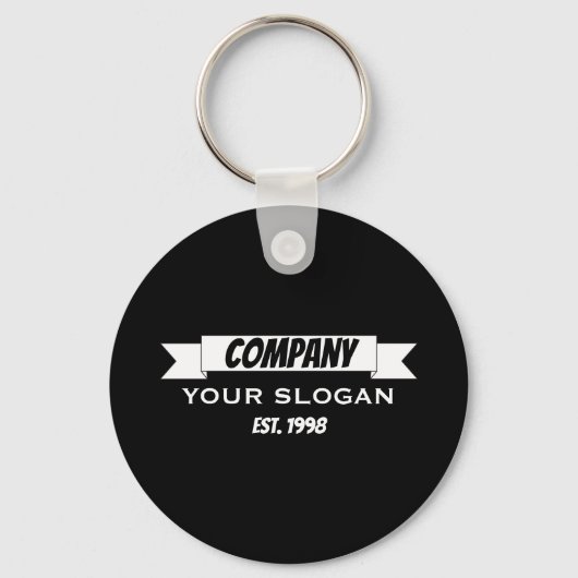 バナーリボン、会社名 キーホルダー (正面)