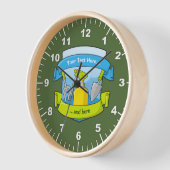 バナー付きガーデニングシールド 壁時計 (傾斜)