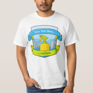 バナー付きガーデニングシールド Tシャツ