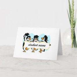 バナー付きペンギン卒業 カード