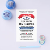 バナー付き政治キャンペーン募金フライヤー チラシ (シングル)