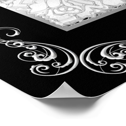 バナー写真の追加キンセアニェラパーティーピンクブラック ポスター (角)