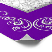 バナー写真の追加キンセアニェラパーティー紫シルバー ポスター (角)