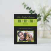 バナー卒業発表はがき(ライム) インビテーションポストカード (スタンド正面)