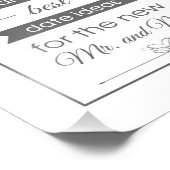 バナー日付Jar結婚のサイン写真プリント – 灰色 フォトプリント (角)