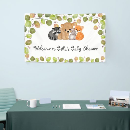 バナー森林動物の森の友人ベビーシャワー 横断幕 (トレードショー)