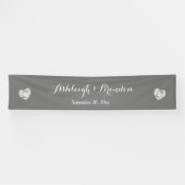 バナー結婚A6グレーとハートのグランジ作成 横断幕 (横)