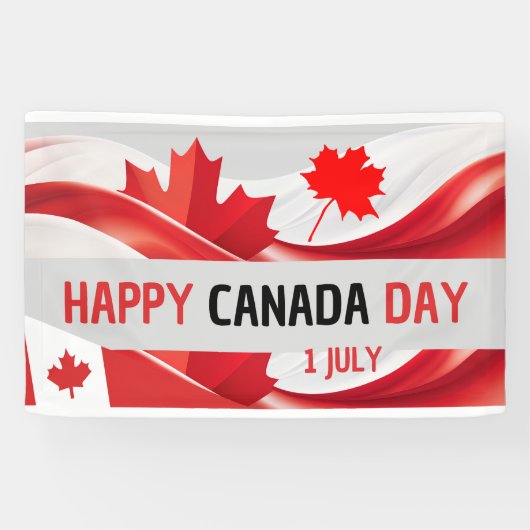 バナー読の「Happy Canada Day, 7月1日。 横断幕 (横)