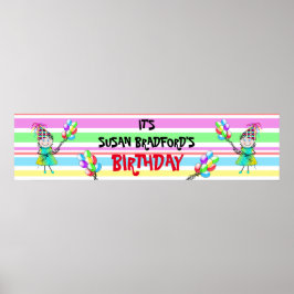 バナー12 X 48インチ誕生日パーティー – 名前の挿入 ポスター