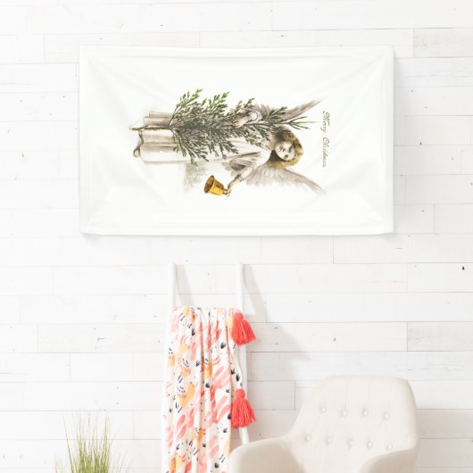 バナー：ビンテージクリスマスエンジェル 横断幕 (インサイチュ)