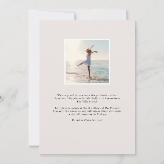 バナー |写真の卒業 案内状 (裏面)