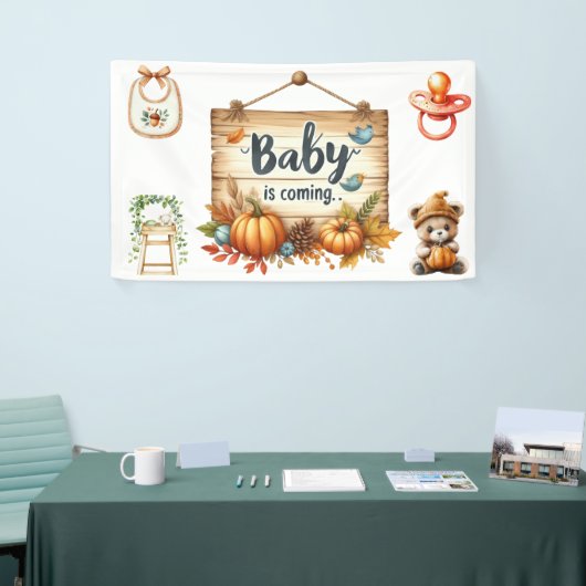 バナー – 秋の赤ちゃんシャワーバナー – 3 x 5 ft 横断幕 (トレードショー)